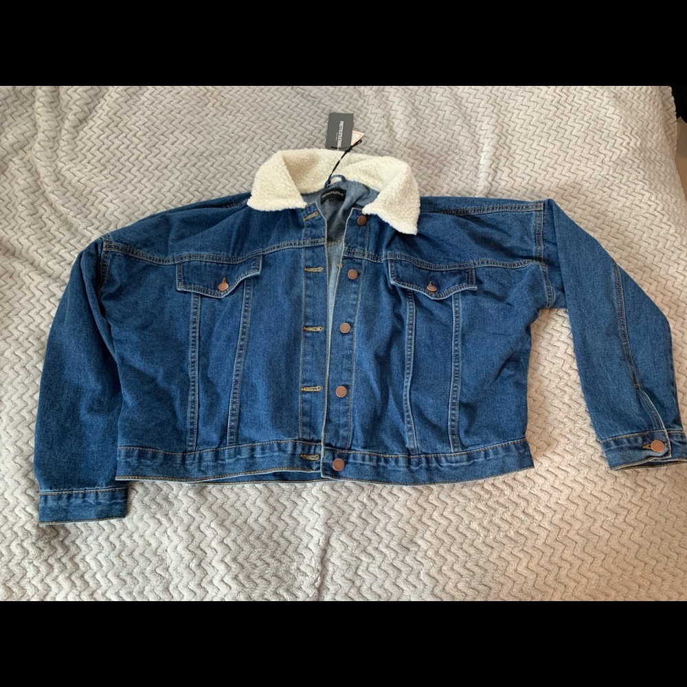 Pretty little thing Jean jacket with fur collar